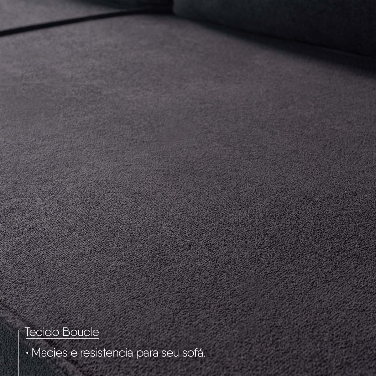 Conjunto Sofá Living Montblanc 3 e 2 Bouclê Grafite Braços Reclináveis