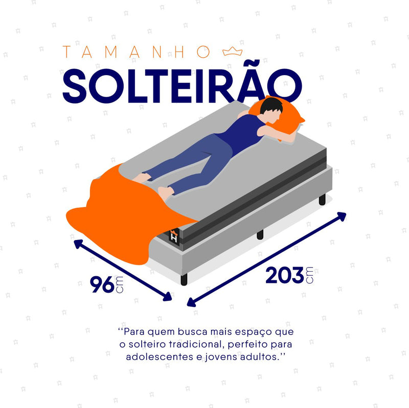 Cama Box Baú Montreal 96x203 Cinza e Branco c/ Molas Ensacadas Espuma D26 Suporta 110 kg