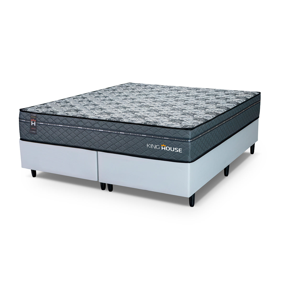 Cama Box Montreal Molas Ensacadas Queen 158x198 Branco Espuma D26 Suporta 120 Kg Por Pessoa