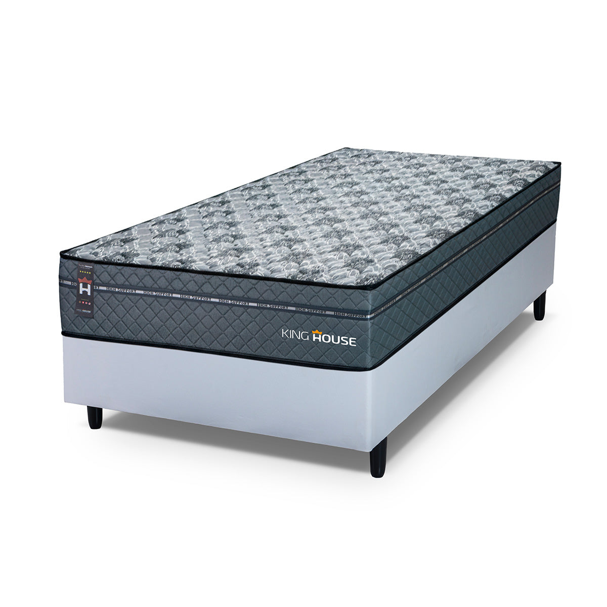 Cama Box Molas Ensacadas Montreal Solteiro 88x188 Branco Espuma D26 Suporta 120 Kg Por Pessoa