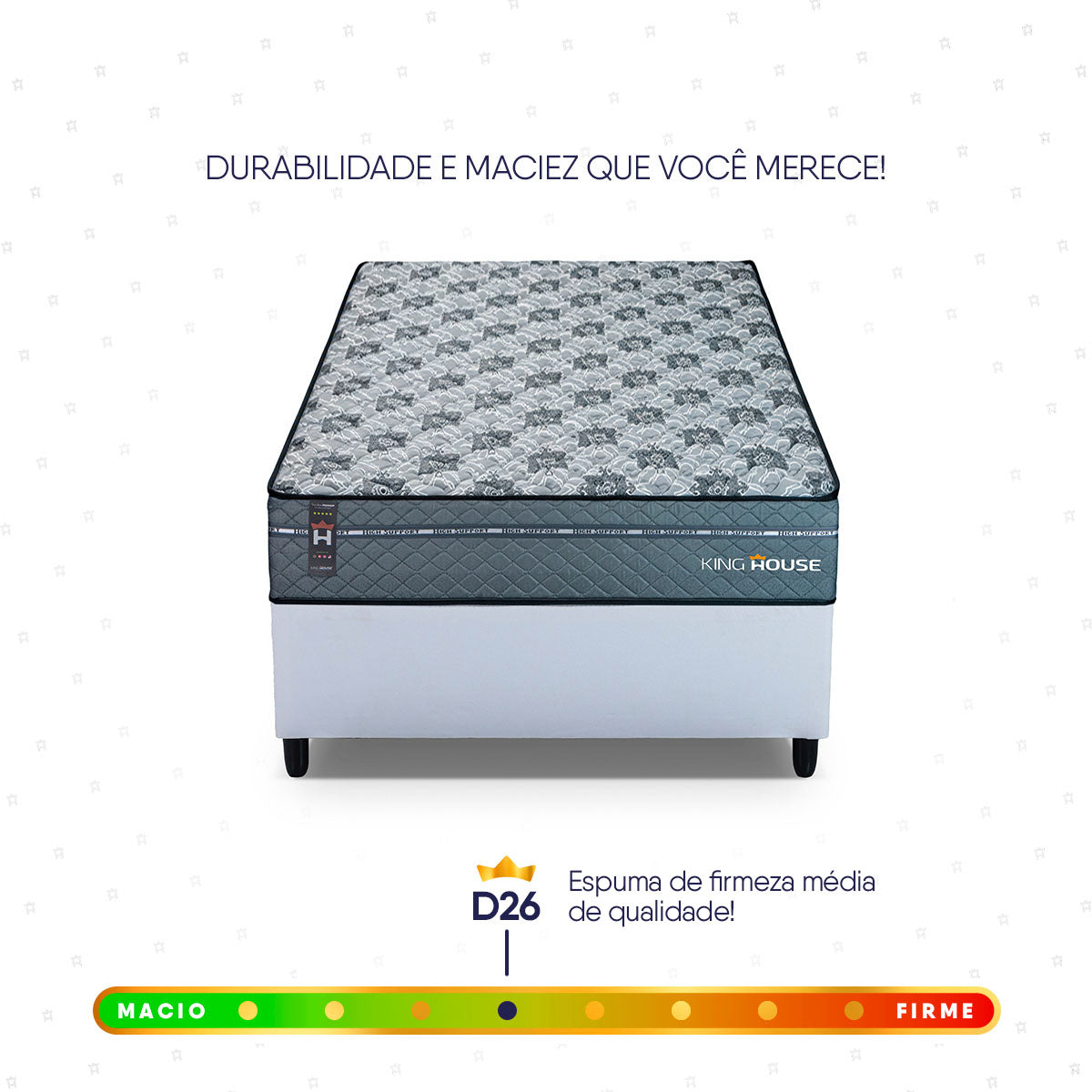 Cama Box Molas Ensacadas Montreal Solteiro 96x203 Branco Espuma D26 Suporta 120 Kg Por Pessoa