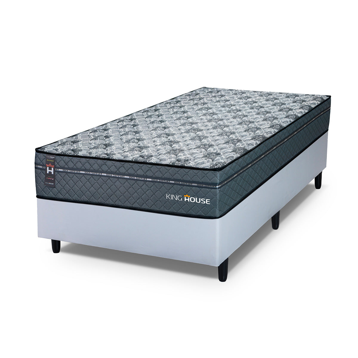 Cama Box Molas Ensacadas Montreal Solteiro 96x203 Branco Espuma D26 Suporta 120 Kg Por Pessoa