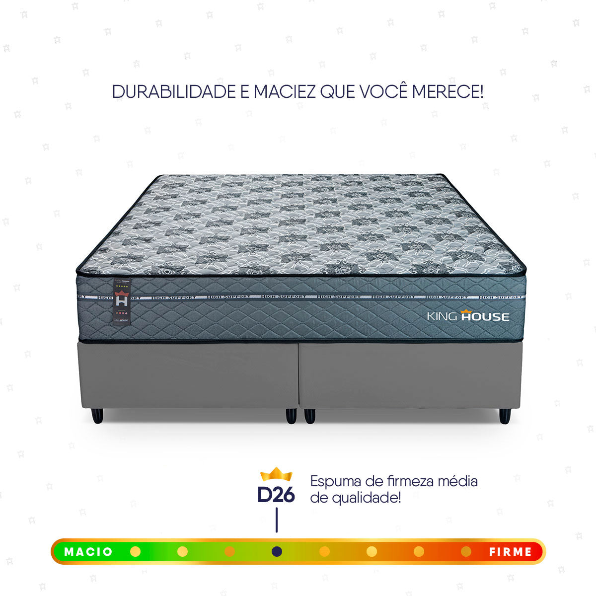 Cama Box Montreal Molas Ensacadas Queen 158x198 Cinza Espuma D26 Suporta 120 Kg Por Pessoa