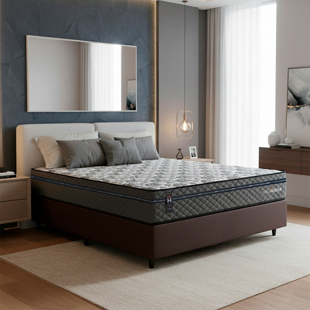 Cama Box Molas Ensacadas Montreal Casal 138x188 Marrom Espuma D26 Suporta 120 Kg Por Pessoa