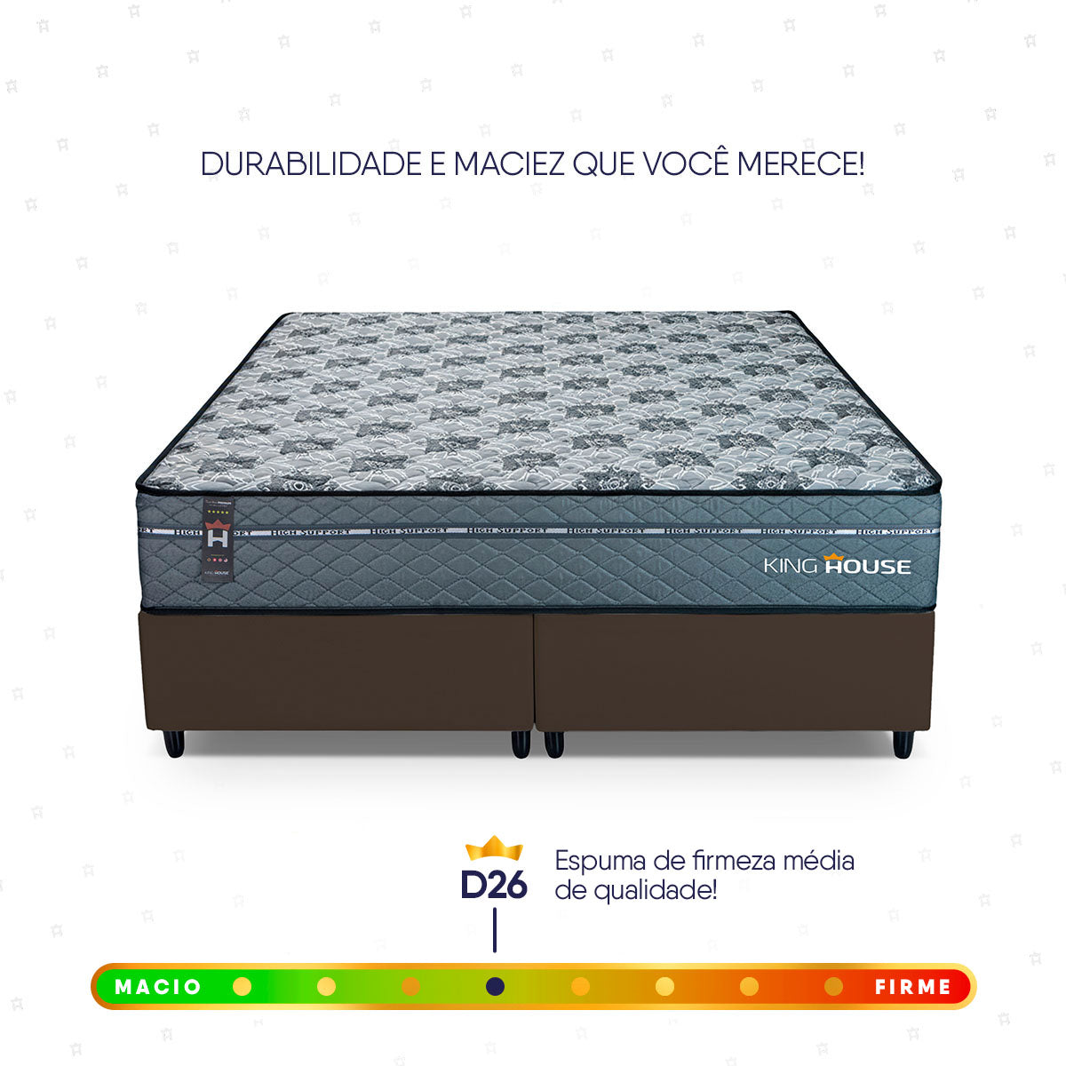 Cama Box Montreal Molas Ensacadas Queen 158x198 Marrom Espuma D26 Suporta 120 Kg Por Pessoa