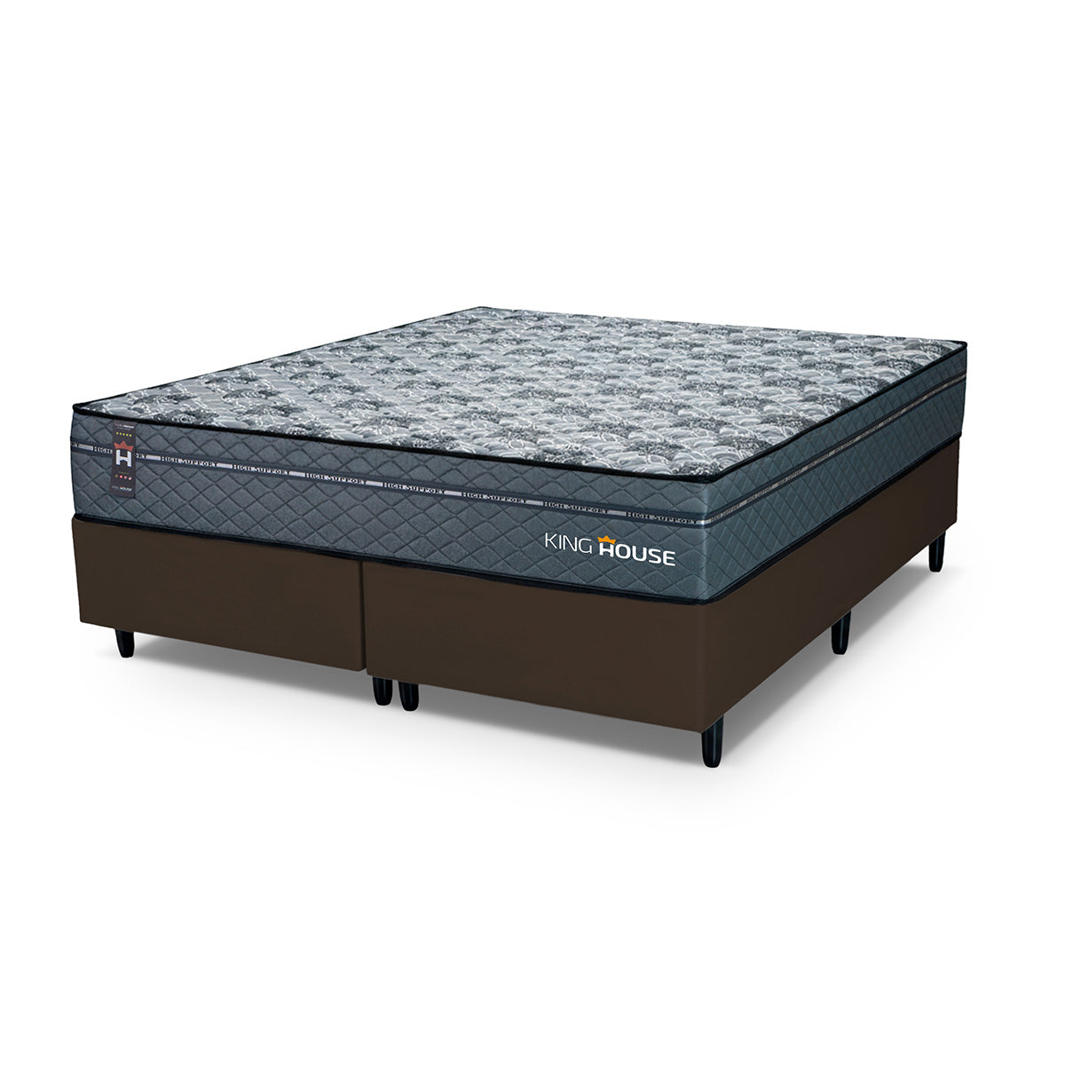 Cama Box Montreal Molas Ensacadas Queen 158x198 Marrom Espuma D26 Suporta 120 Kg Por Pessoa