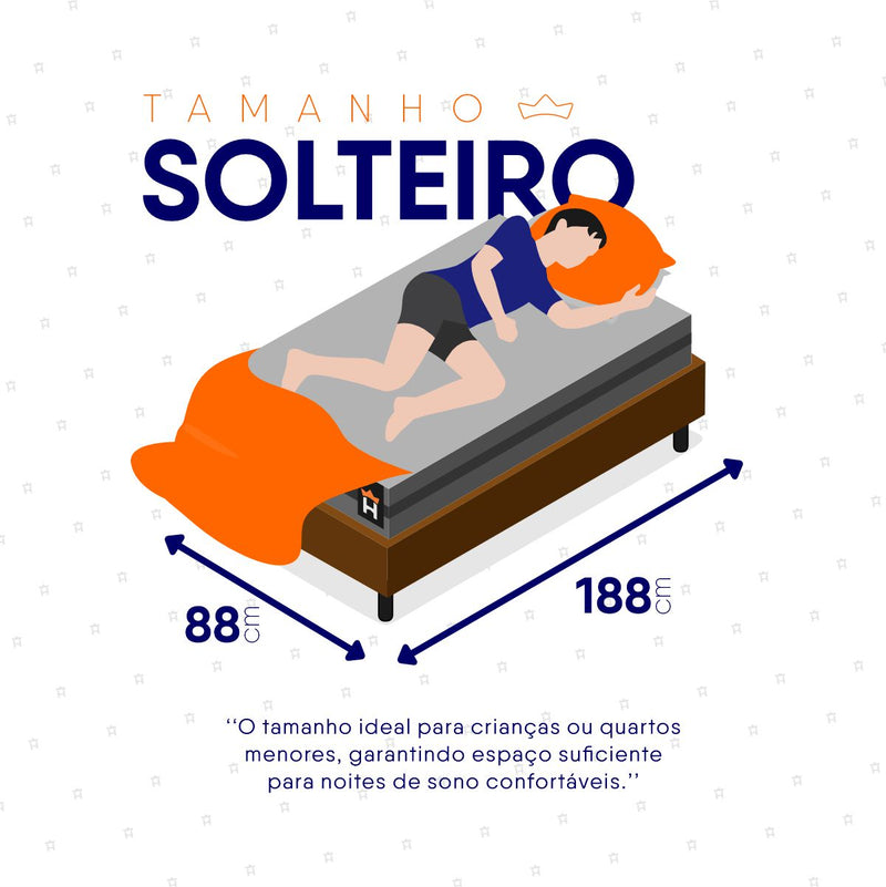 Cama Box Molas Ensacadas Montreal Solteiro 88x188 Marrom Espuma D26 Suporta 120 Kg Por Pessoa