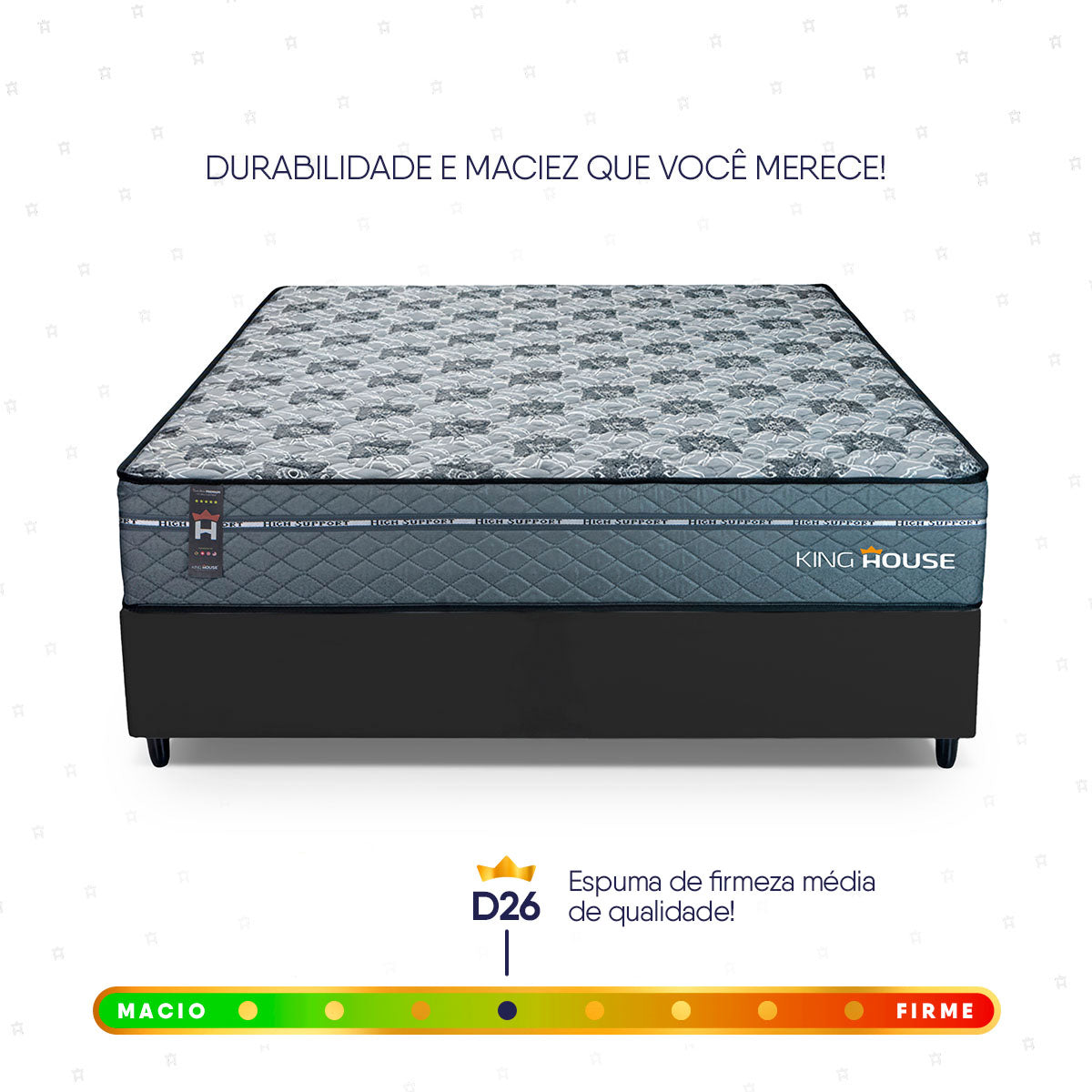 Cama Box Molas Ensacadas Montreal Casal 138x188 Preto Espuma D26 Suporta 120 Kg Por Pessoa