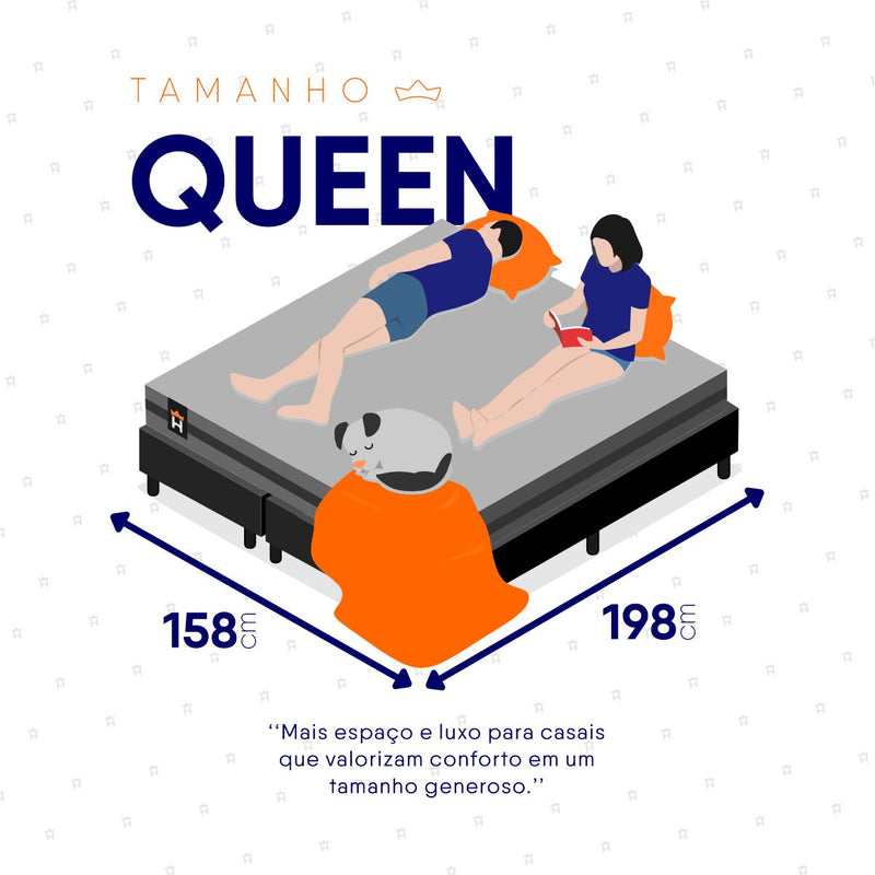 Cama Box Montreal Molas Ensacadas Queen 158x198 Preto Espuma D26 Suporta 120 Kg Por Pessoa