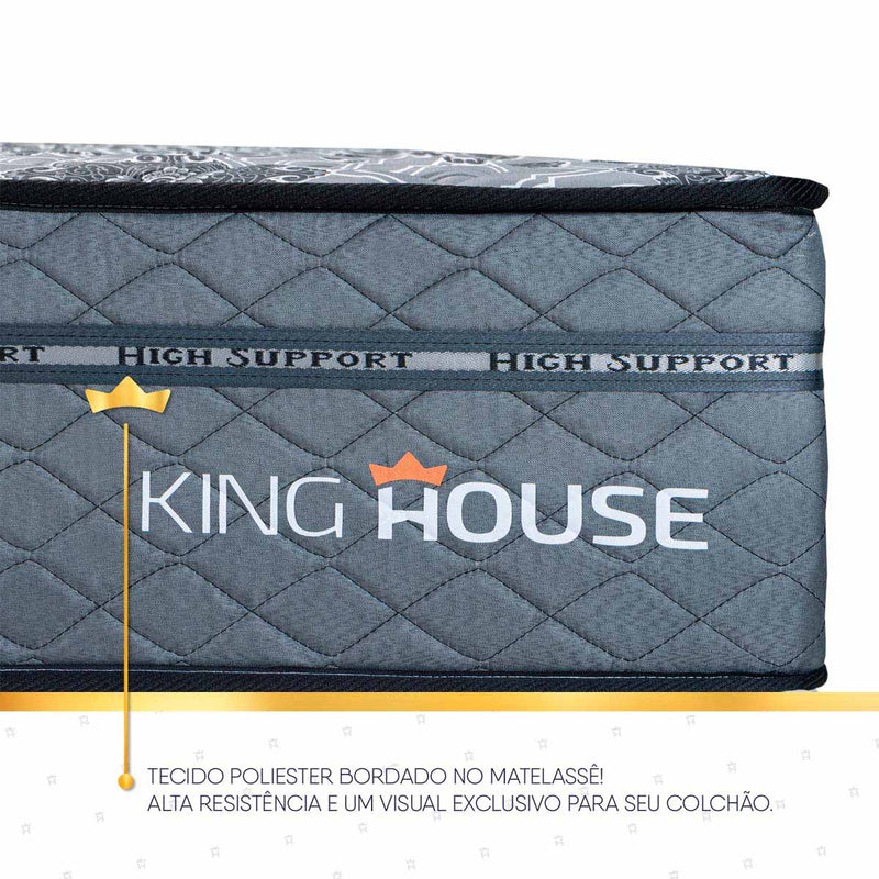 Cama Box Montreal Molas Ensacadas Queen 158x198 Preto Espuma D26 Suporta 120 Kg Por Pessoa