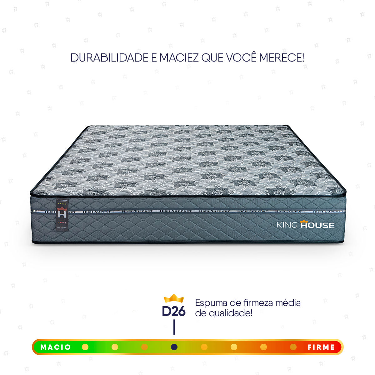 Colchão c/ Molas Ensacadas Montreal Casal 138x188x26 Cinza Espuma D26 Suporta 120 Kg Por Pessoa