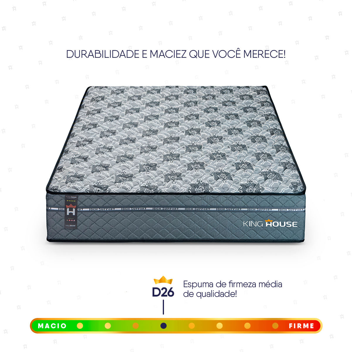 Colchão c/ Molas Ensacadas Montreal Solteiro 96x203x26 Cinza Espuma D26 Suporta 120 Kg Por Pessoa