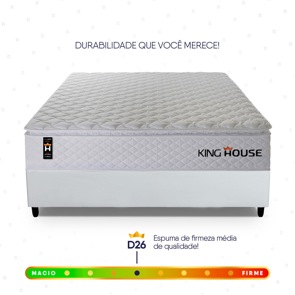 Cama Box Molas Ensacadas New Moon Casal 138x188 Branco Espuma D26 Suporta 120 Kg Por Pessoa