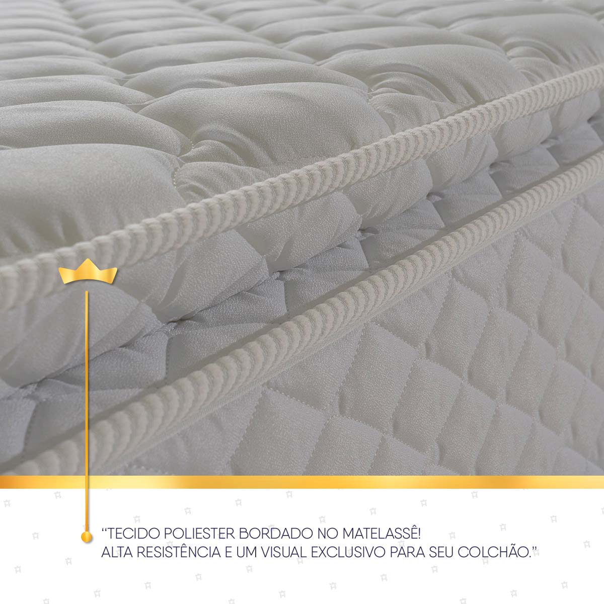 Cama Box c/ Molas Ensacadas New Moon Branco King 193x203x66 Espuma D26 Suporta 110 kg