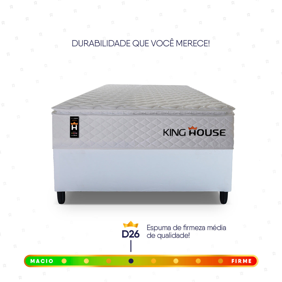 Cama Box Solteiro New Moon 88x188 Branco c/ Molas Ensacadas Espuma D88 Suporta 110 Kg Por Pessoa