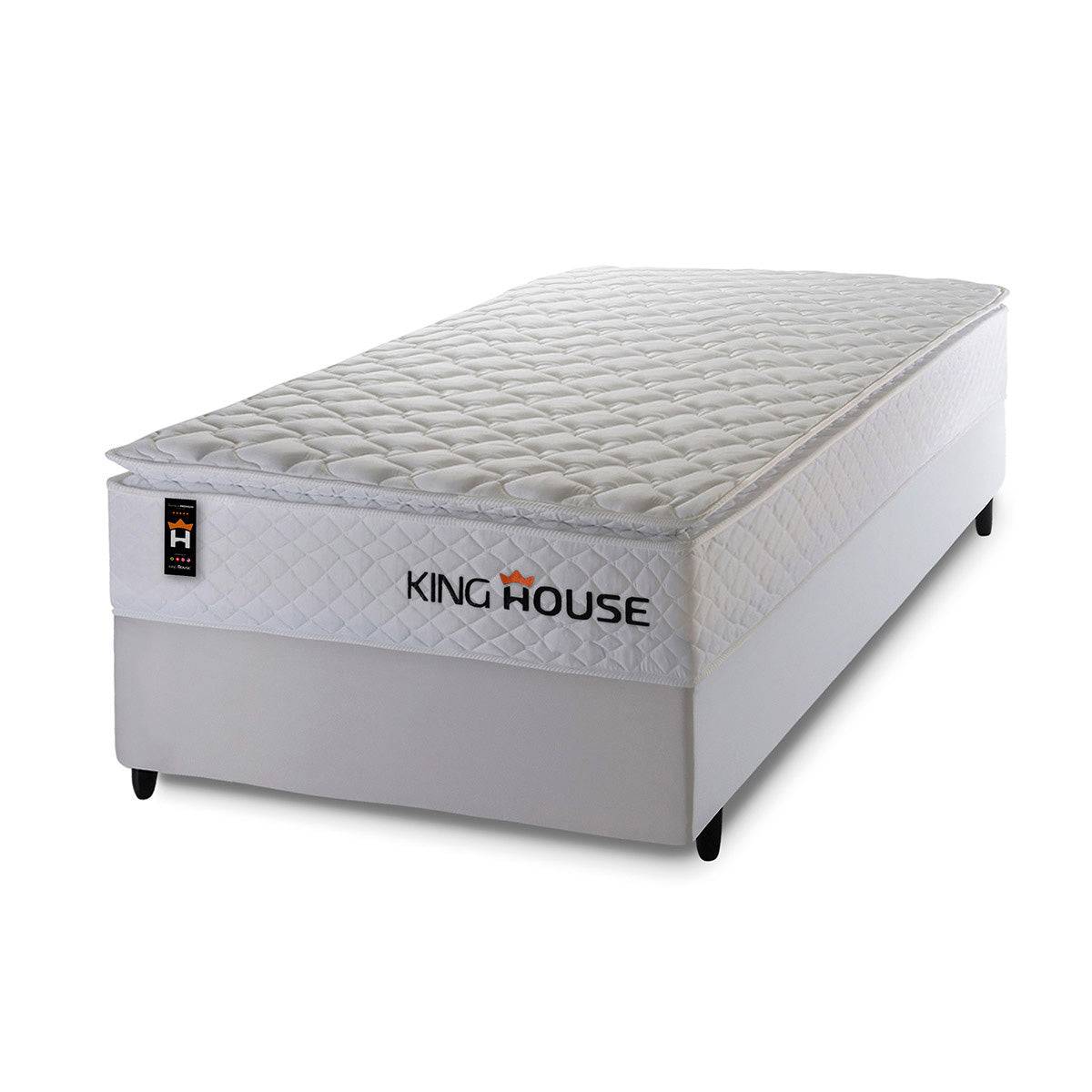 Cama Box Solteiro New Moon 88x188 Branco c/ Molas Ensacadas Espuma D88 Suporta 110 Kg Por Pessoa