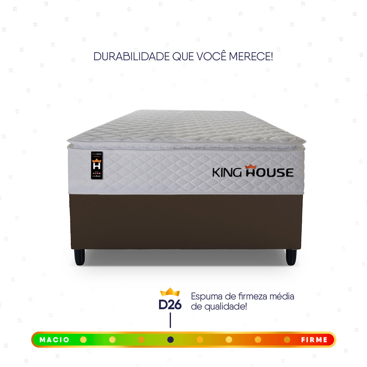 Cama Box Molas Ensacadas New Moon Solteiro 96x203 Marrom Espuma D26 Suporta 120 Kg Por Pessoa