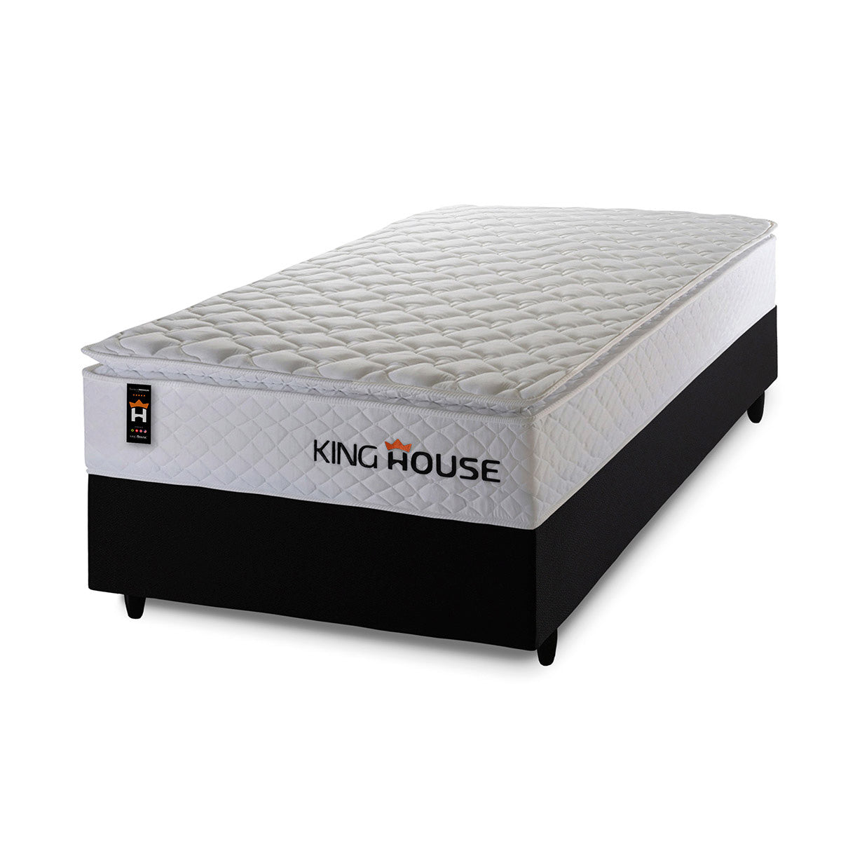 Cama Box Molas Ensacadas New Moon Solteiro 88x188 Preto Espuma D26 Suporta 120 Kg Por Pessoa