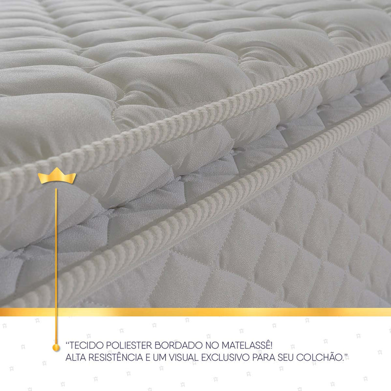 Colchão c/ Molas Ensacadas New Moon Branco Casal 138x188x28 Espuma D26
