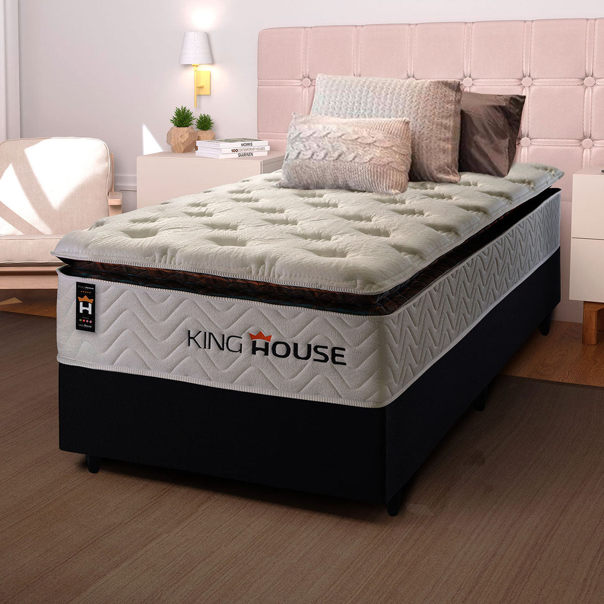 Cama Box Molas Ensacadas New York Solteiro 96x203 King House