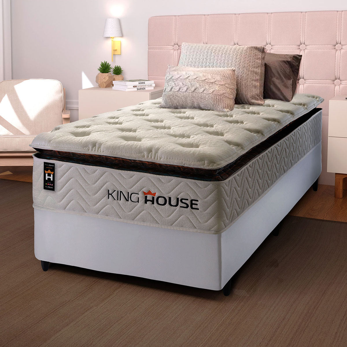 Cama Box Molas Ensacadas New York Solteiro 96x203 King House