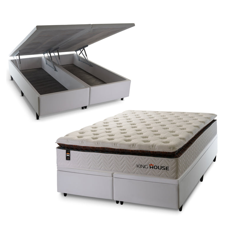 Cama Box Baú New York c/ Molas Ensacadas 193x203 King House