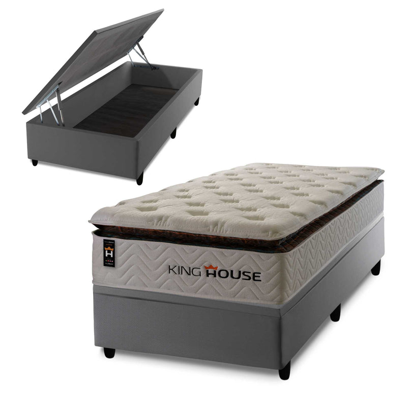 Cama Box Baú New York 96x203 c/ Molas Ensacadas King House
