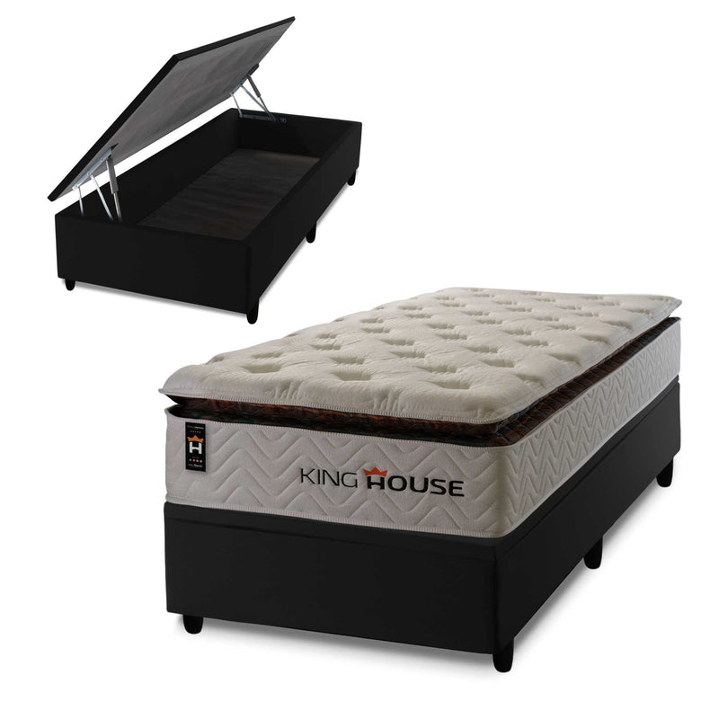 Cama Box Baú New York 96x203 c/ Molas Ensacadas King House