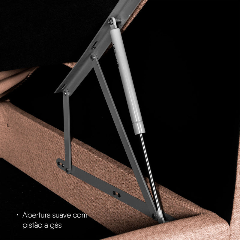Sofá Cama Oryon 2,12m Linho Reclinável com Baú