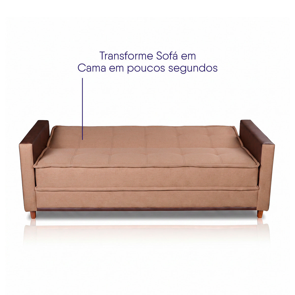 Sofá Cama Oryon 2,12m Linho Reclinável com Baú