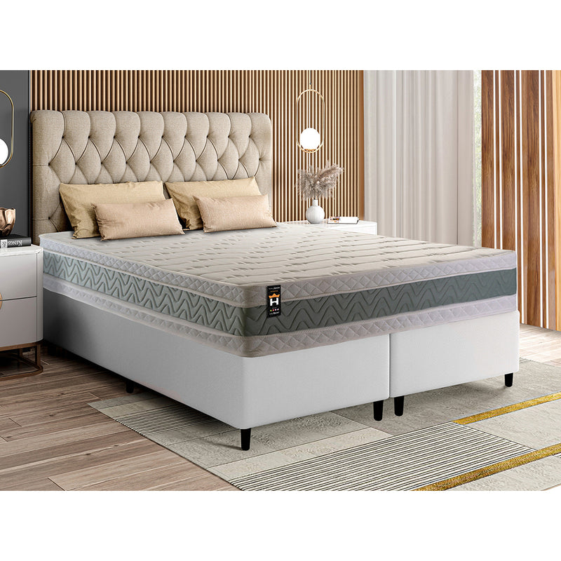 Cama Box Oxford Espuma Queen 158x198 Verde King House