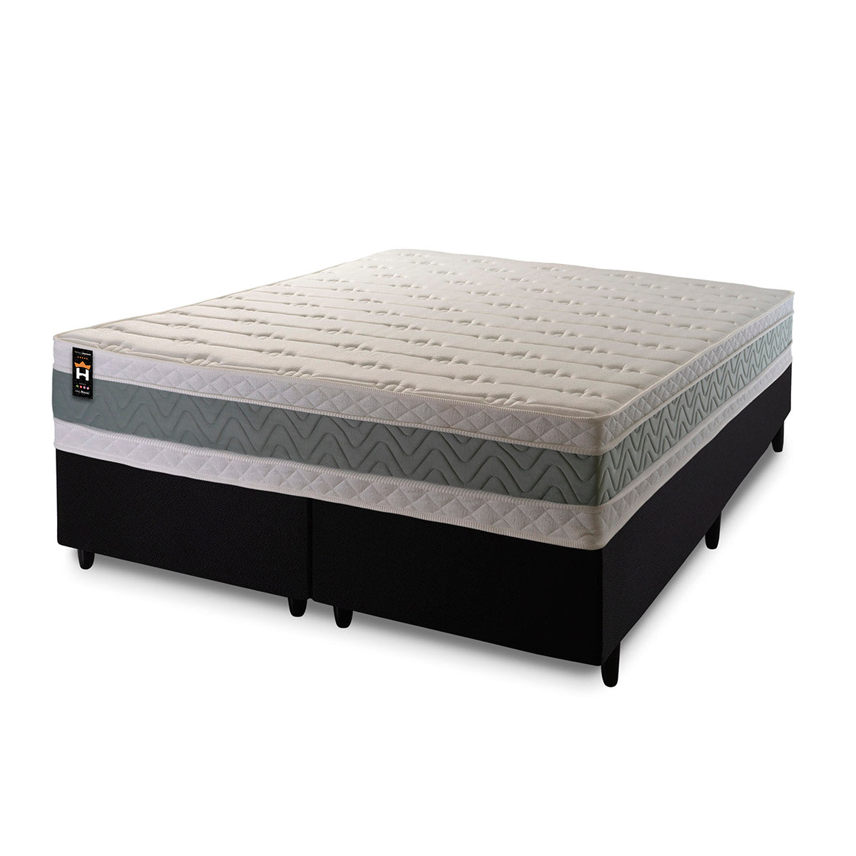 Cama Box Oxford Espuma Queen 158x198 Verde King House