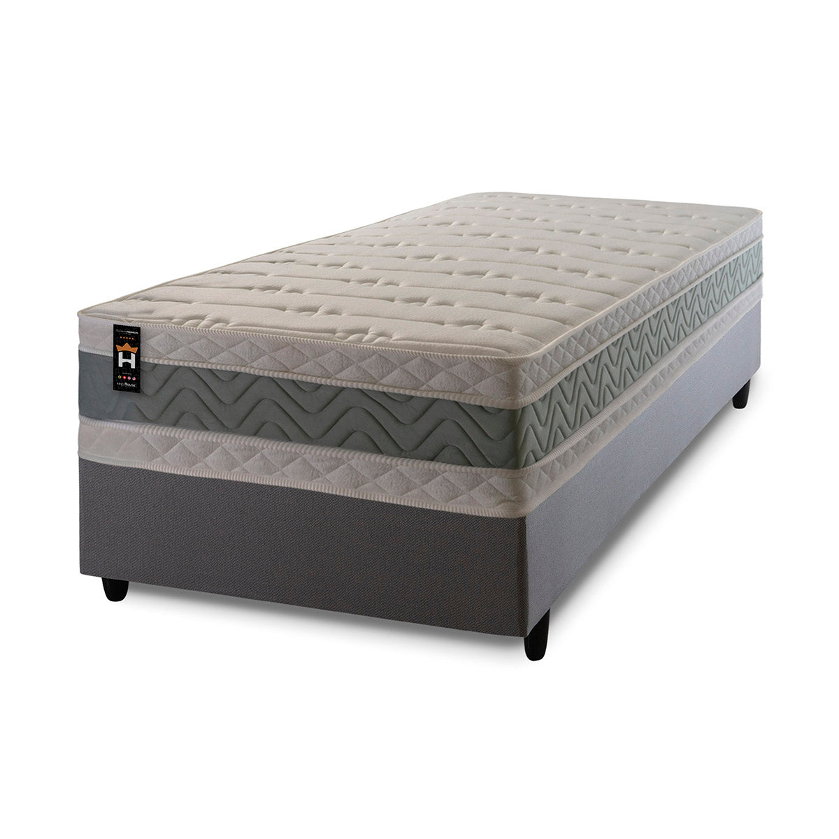Cama Box Espuma D33 Oxford Solteiro 88x188 Cinza King House