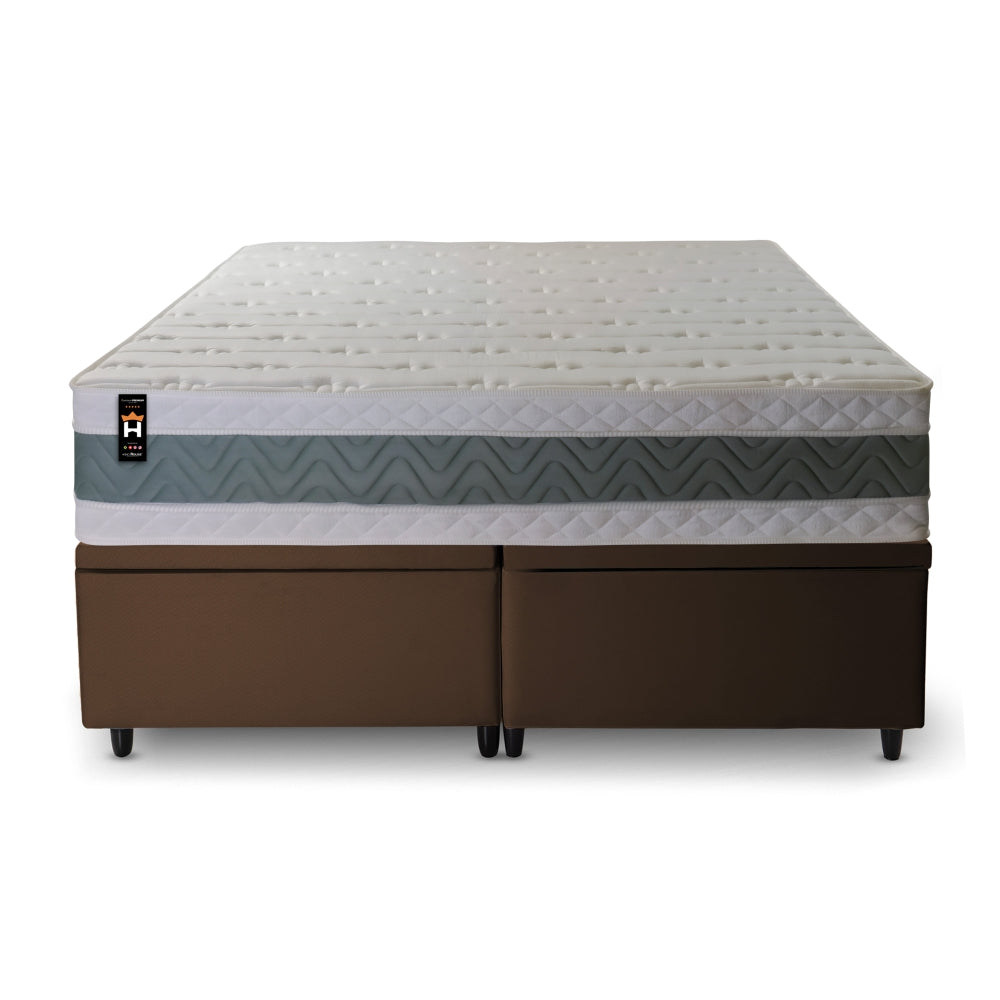 Cama Box Baú Oxford Espuma D33 158x198 Marrom King House