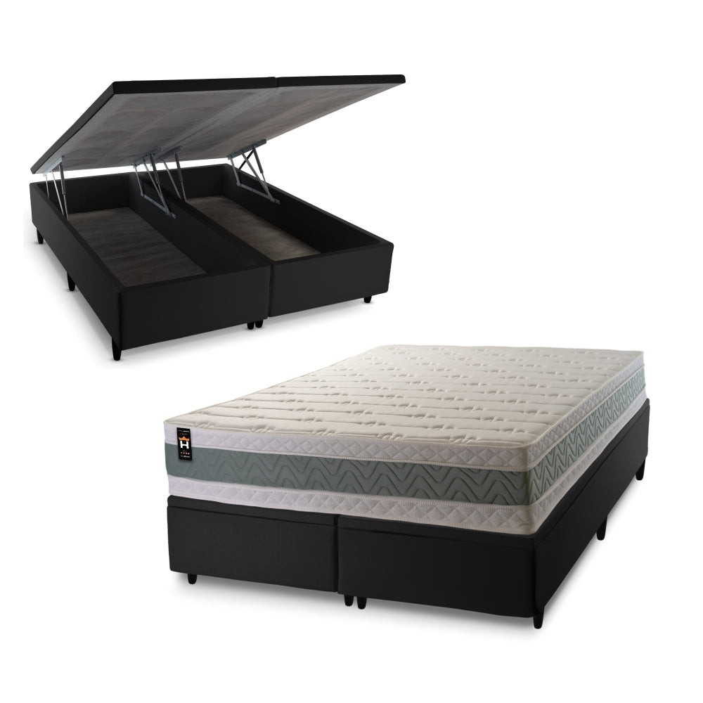 Cama Box Baú Oxford Espuma D33 193x203 Verde King House