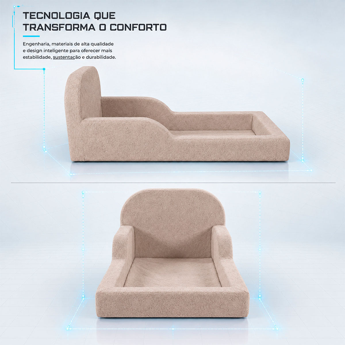 Cama Montessoriana Pamplona Espuma á Vácuo Solteiro Bouclê