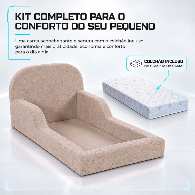 Cama Montessoriana Pamplona Espuma á Vácuo Solteiro Bouclê