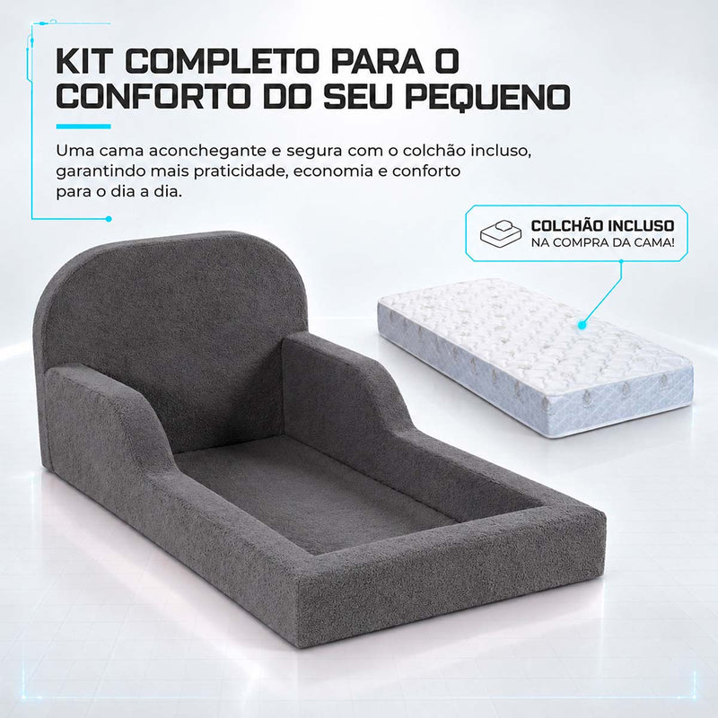 Cama Montessoriana Pamplona Espuma á Vácuo Solteiro Bouclê