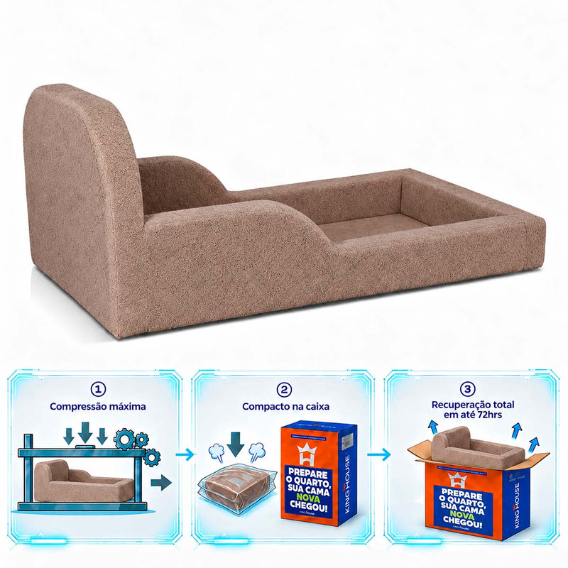 Cama Montessoriana Pamplona Espuma á Vácuo Solteiro Bouclê