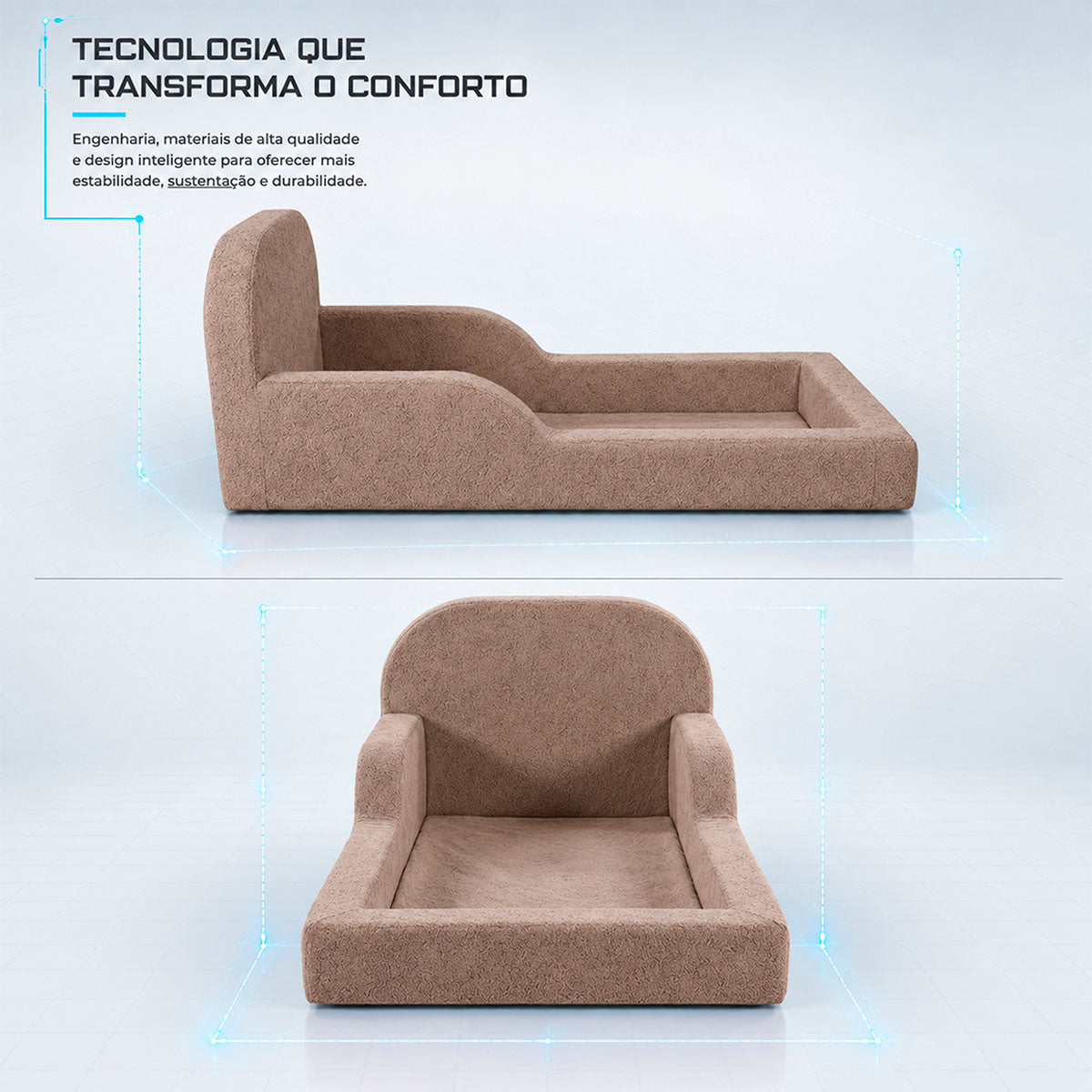 Cama Montessoriana Pamplona Espuma á Vácuo Solteiro Bouclê