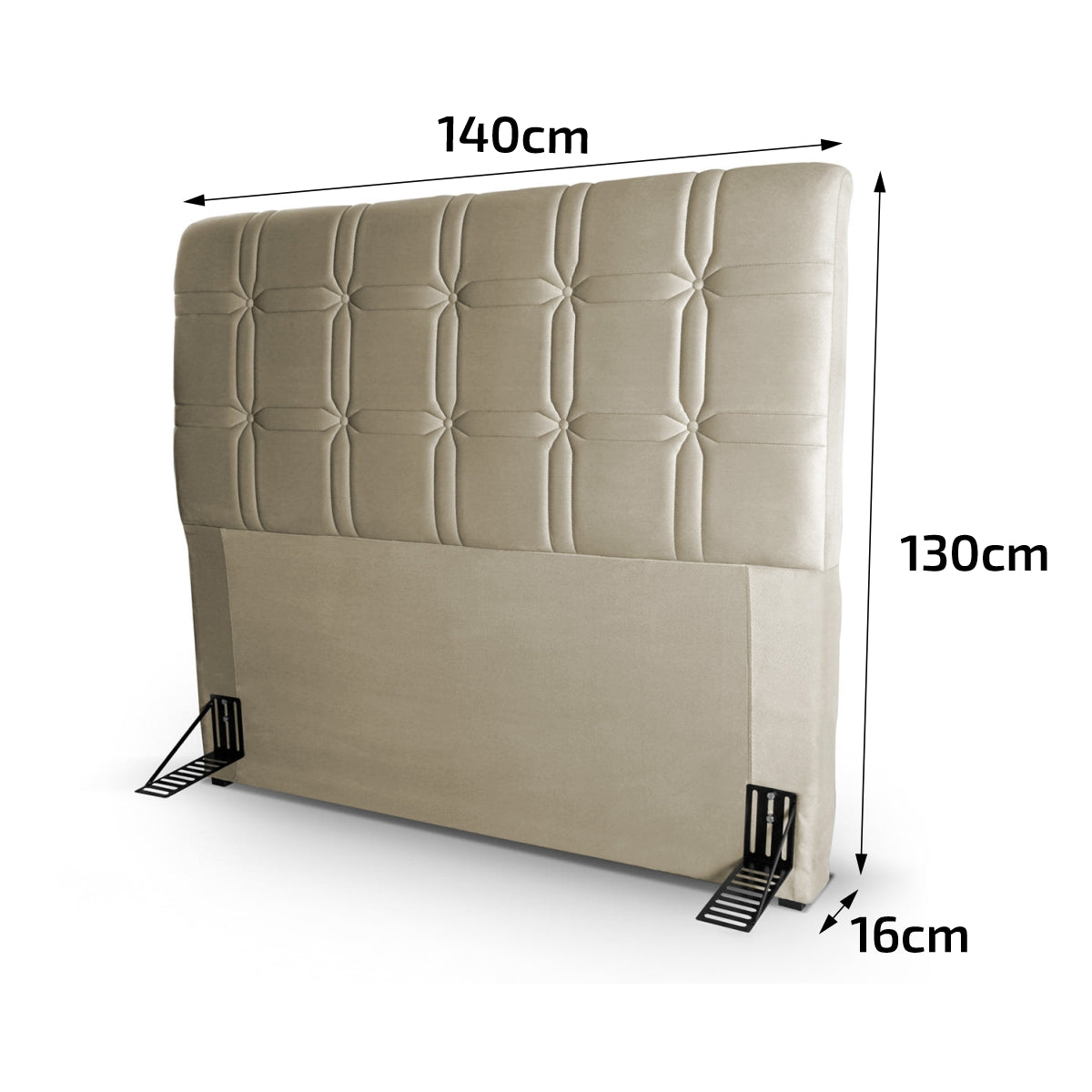 Cabeceira Polo Cama Box Casal 140cm Suede Velut Bege