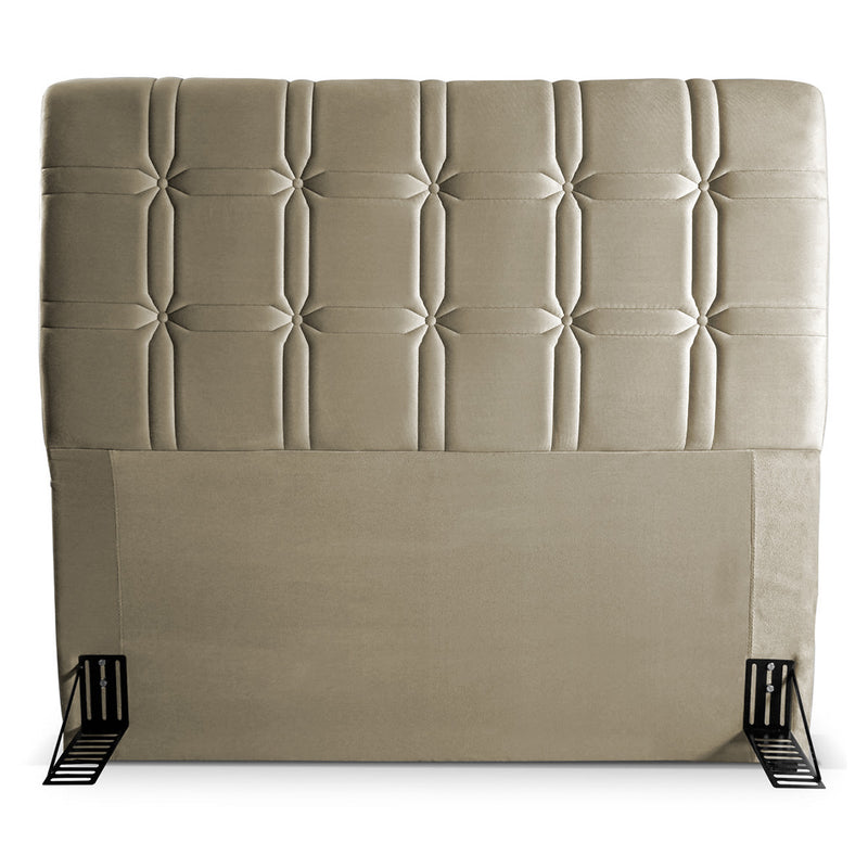 Cabeceira Polo Cama Box Casal 140cm Suede Velut Bege