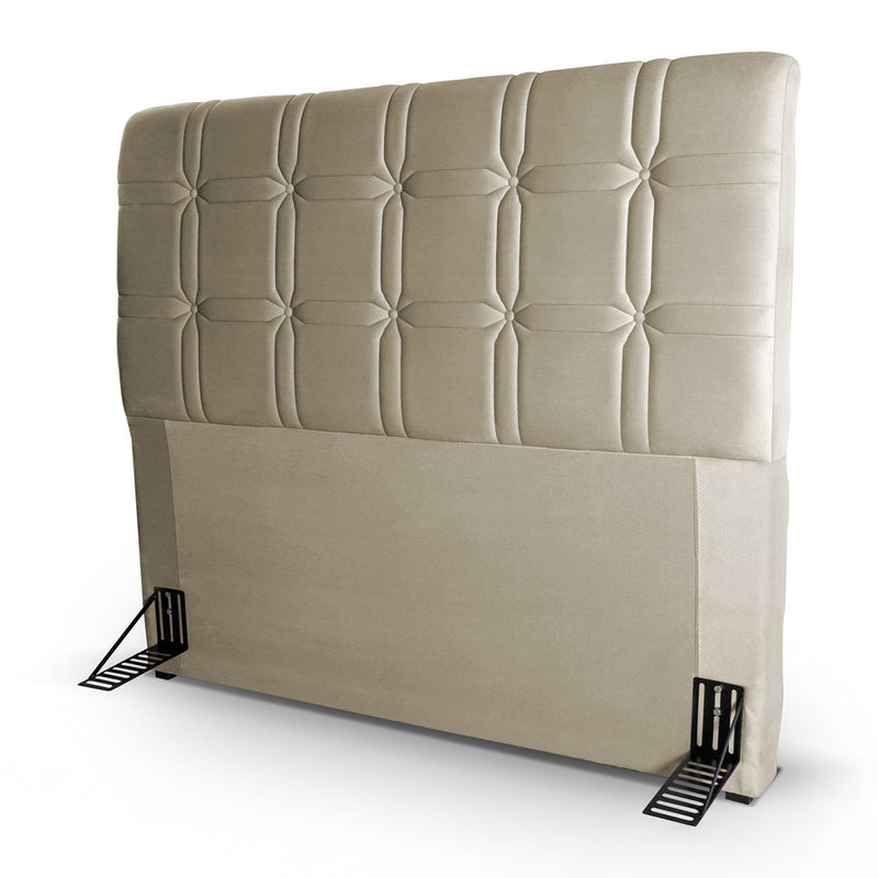 Cabeceira Cama Box King 195cm Suede Velut Bege
