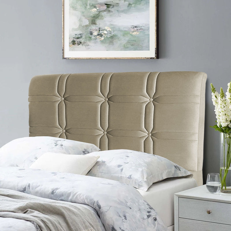 Cabeceira Cama Box Solteiro 98cm Suede Velut Bege
