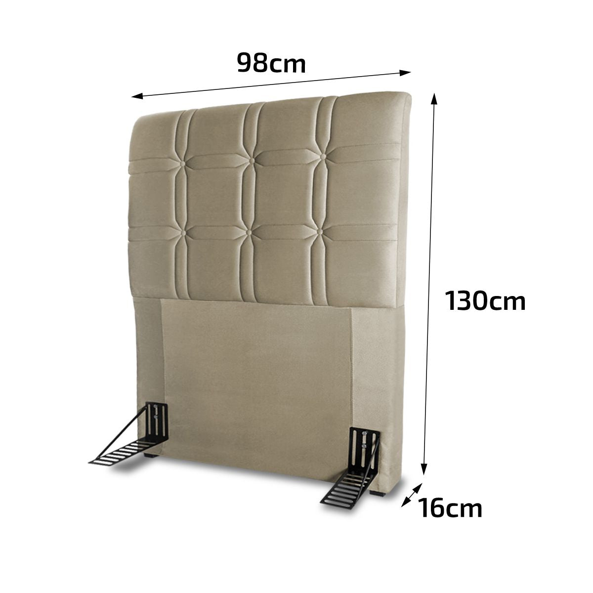 Cabeceira Cama Box Solteiro 98cm Suede Velut Bege