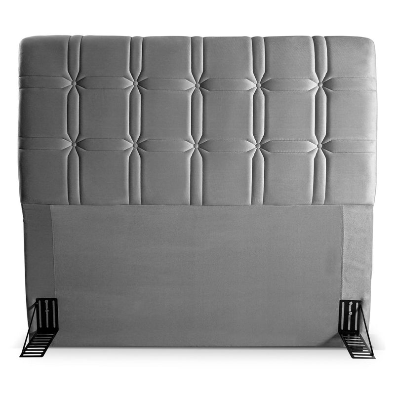 Cabeceira Polo Cama Box Casal 140cm Suede Velut Cinza