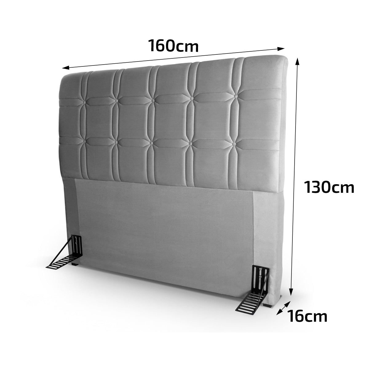 Cabeceira Cama Box Queen 160cm Suede Velut Cinza