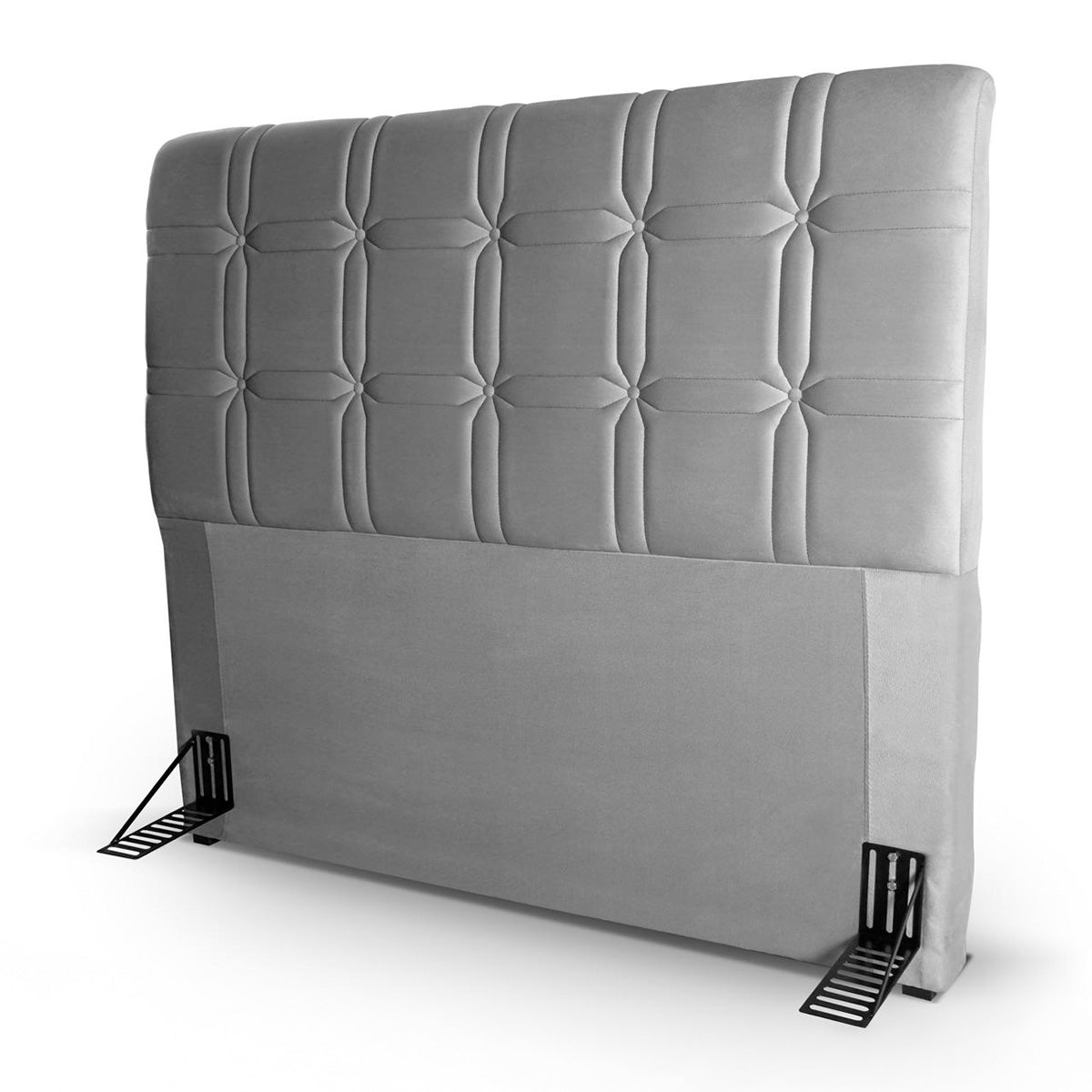 Cabeceira Cama Box King 195cm Suede Velut Cinza