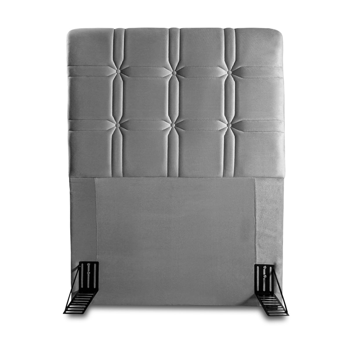 Cabeceira Cama Box Solteiro 90cm Suede Velut Cinza