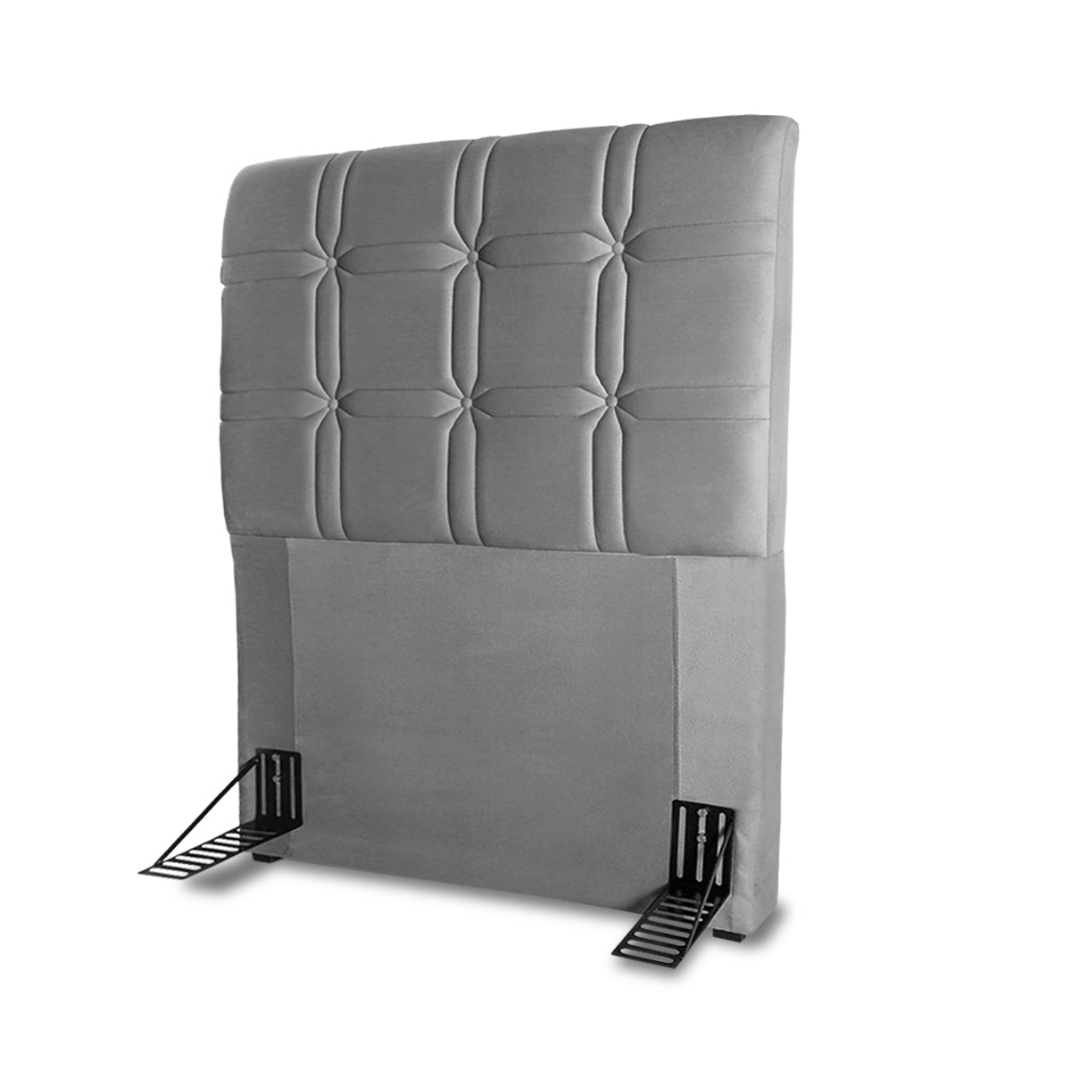 Cabeceira Cama Box Solteiro 90cm Suede Velut Cinza